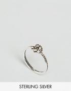 Asos Sterling Silver Knot Chain Ring - Silver