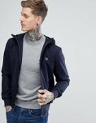 Fred Perry Hooded Brentham Zip Through Jacket In Navy - Navy