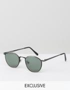 Reclaimed Vintage Inspired Metal Round Sunglasses In Silver - Silver