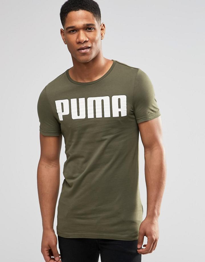 Puma Longline Muscle Fit T-shirt In Khaki - Green