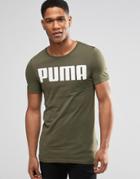 Puma Longline Muscle Fit T-shirt In Khaki - Green