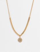 Monki Coin Chain Necklace In Gold