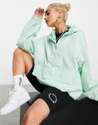 Asos Design Weekend Collective Overhead Rain Jacket In Mint-multi