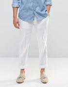 Asos Skinny Pants In White Linen - White