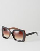 7x Chunky Sqaure Frame Sunglasses - Brown