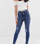 River Island Petite Harper Jeans In Mid Authentic - Blue