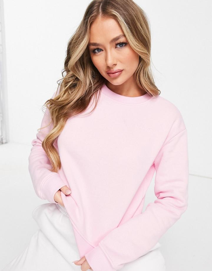 Na-kd Cotton Logo Print Sweatshirt In Pink - Pink