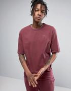 Puma Distressed Oversized T-shirt In Burgundy Exclusive To Asos 57530701 - Purple