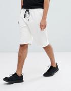 Mennace Jersey Shorts In White - White