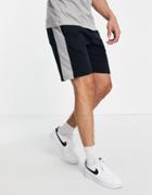 French Connection Panel Jersey Shorts In Navy-blues