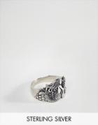 Asos Sterling Silver Ring With Mermaid Design - Silver