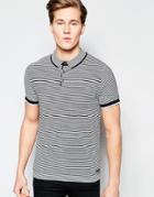 Threadbare Phoenix Stripe Polo - Navy
