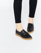 Asos Manhattan Pointed Flat Shoes - Black