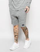 Nicce London Shorts With Stripe And Drawstring Waist - Gray