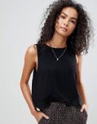 Brave Soul Tank With Lace Trim - Black