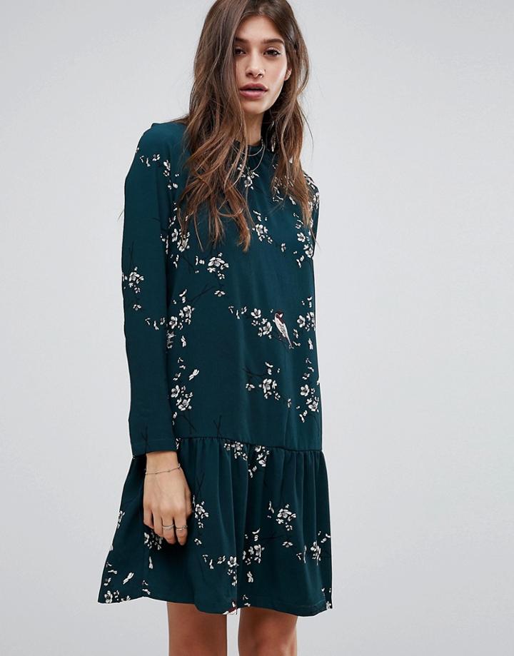 Vero Moda Floral Drop Hem Dress - Multi