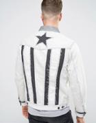 Diesel D-illie Denim Star Embroidered Jacket - Gray