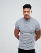 Boss Casual Slim Fit Logo Polo Shirt In Gray Marl - Gray