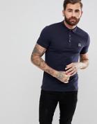 Boss Casual Slim Fit Logo Polo Shirt In Navy - Navy