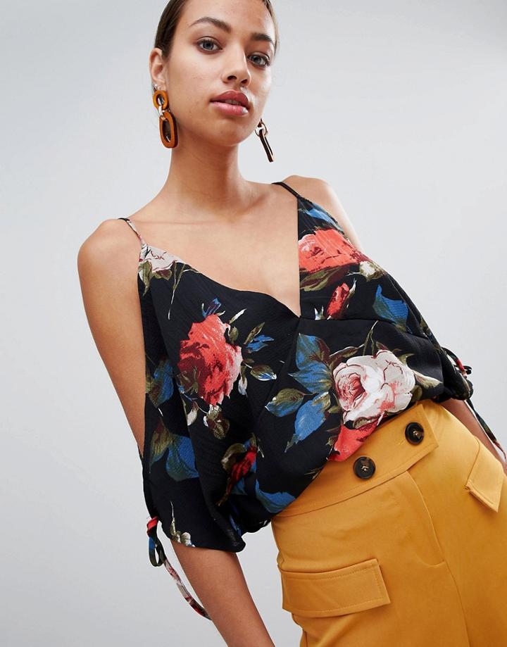 Missguided V Neck Cold Shoulder Top - Multi