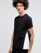 Asos T-shirt In Relaxed Skater Fit With Panelling In Black