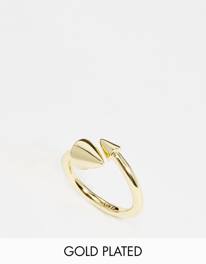 Luv Aj Open Spike Ring - Gold