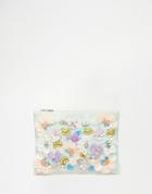 Asos Occasion Floral Embellished Clutch Bag - Multi
