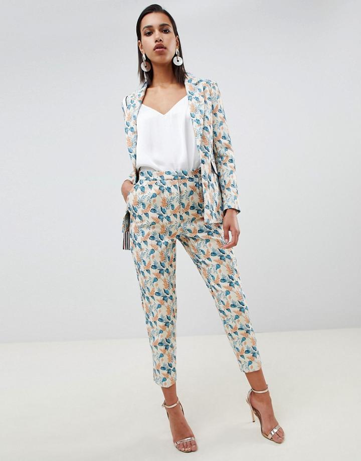 Asos Design Tailored Jacquard Wisteria Pants Two-piece-multi