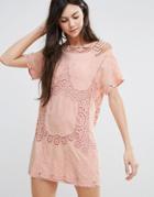 Endless Rose Short Sleeve Shift Dress - Pink