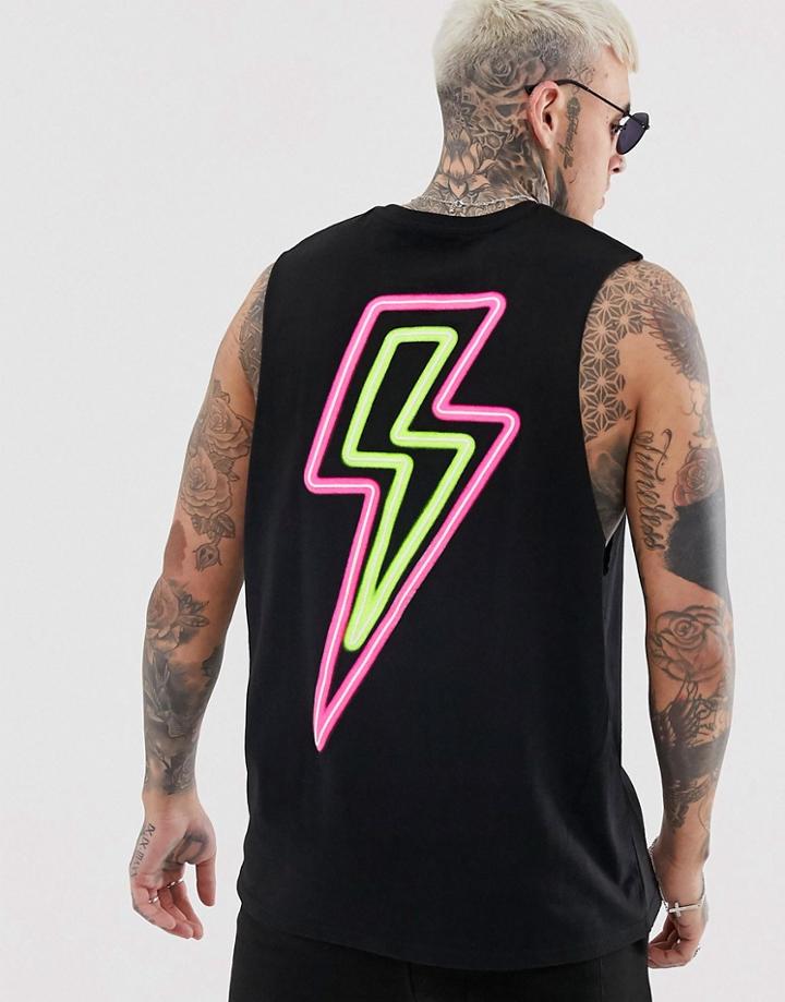 Bolongaro Trevor Lightening Back Print Tank - Black