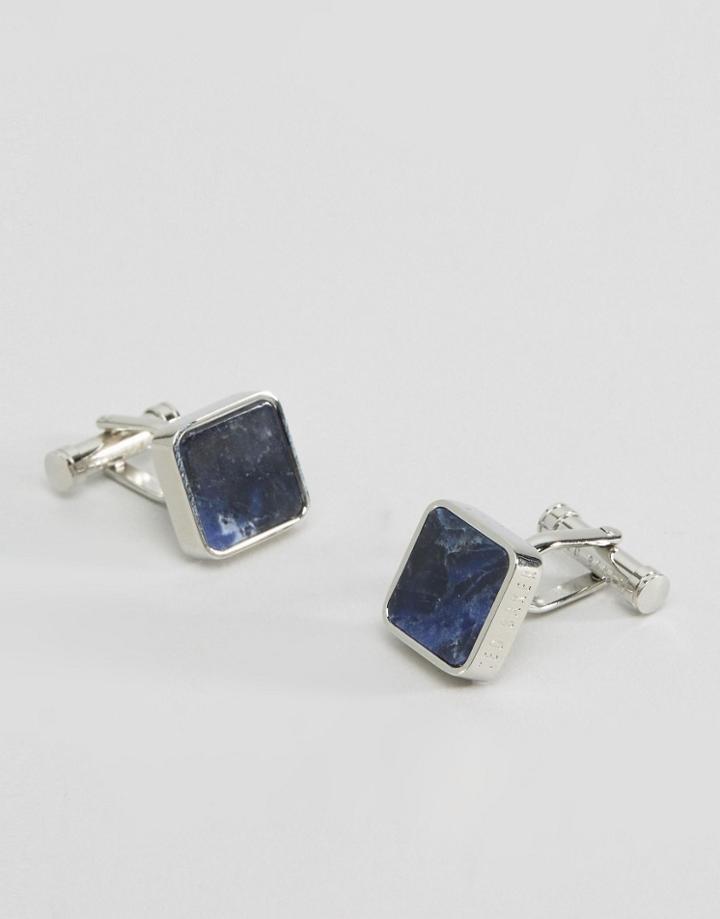 Ted Baker Marble Square Cufflinks In Blue - Blue