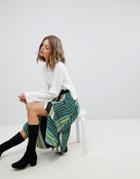 Stradivarius Stripe Hanky Hem Skirt - Green