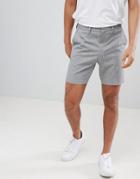 Asos Slim Smart Short In Stripe With Turn Up - Blue