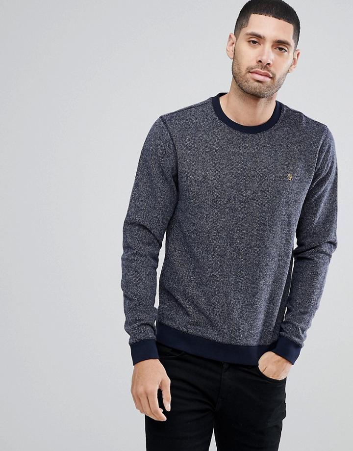 Farah Romilly Textured Sweatshirt In Navy - Navy