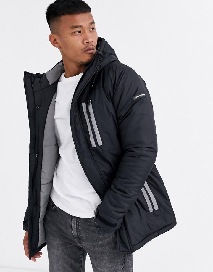 Good For Nothing Hooded Rain Coat In Black