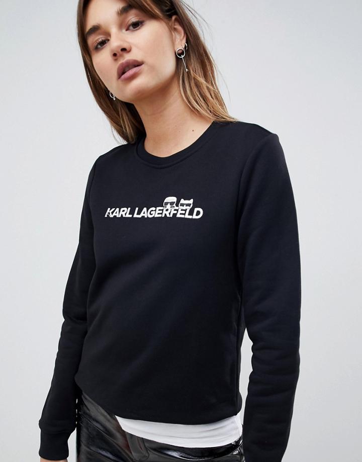 Karl Lagerfeld Choupette Logo Sweater - Black
