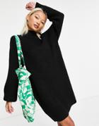 Noisy May High Neck Knitted Dress In Black