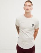 Gym King Longline Fitted T-shirt In Cloud - White