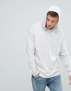 New Look Long Sleeve T-shirt With Hood In Light Gray - Gray
