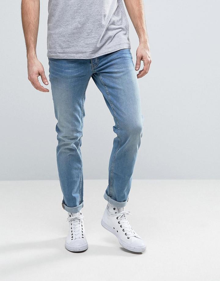 Burton Menswear Skinny Washed Jeans - Blue