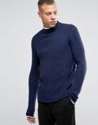 Asos Sweater With Turtleneck - Navy