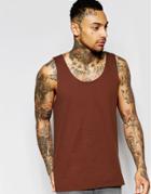 Asos Relaxed Skater Vest In Brown - Brown