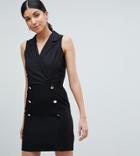 Asos Design Tall Ultimate Sleeveless Mini Tux Dress - Black