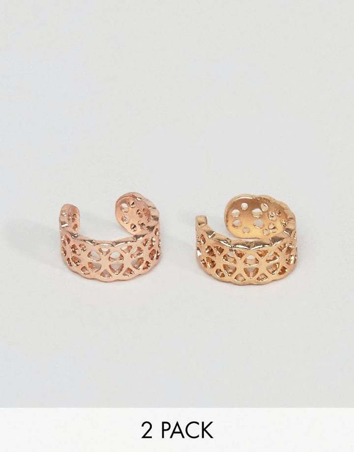 Asos Pack Of 2 Filigree Ear Cuffs - Multi