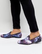 Asos Loafers In Satin With All Over Angel Print - Multi