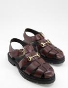 Walk London Benjamin Snaffle Sandals In Brown Leather