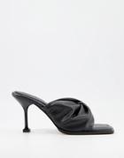 Asos Design Haggan Padded Bow Heeled Mules In Black