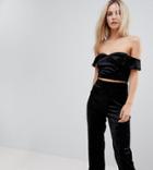 Vero Moda Petite Off Shoulder Crop Top - Black