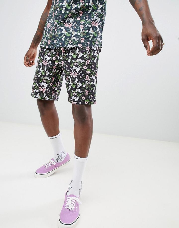Ripndip Nerm Flower Swim Shorts In Black