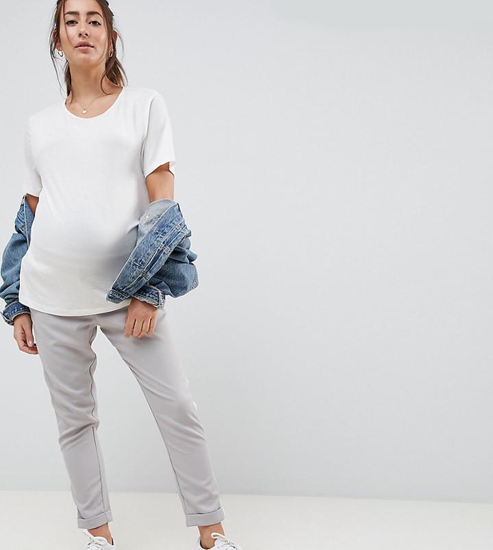 New Look Maternity Over The Bump Pants - Gray